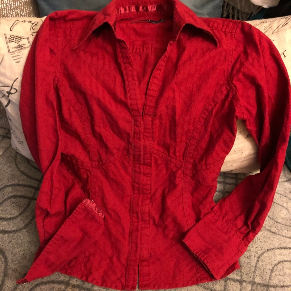 The Limited Red Button Up Fitted Shirt